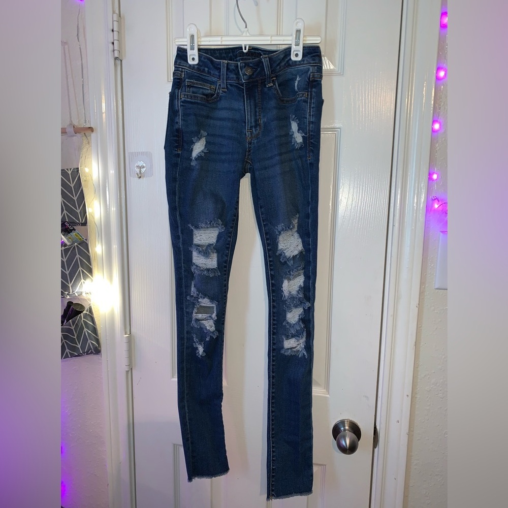 Arizona mid rise distressed skinny jeans